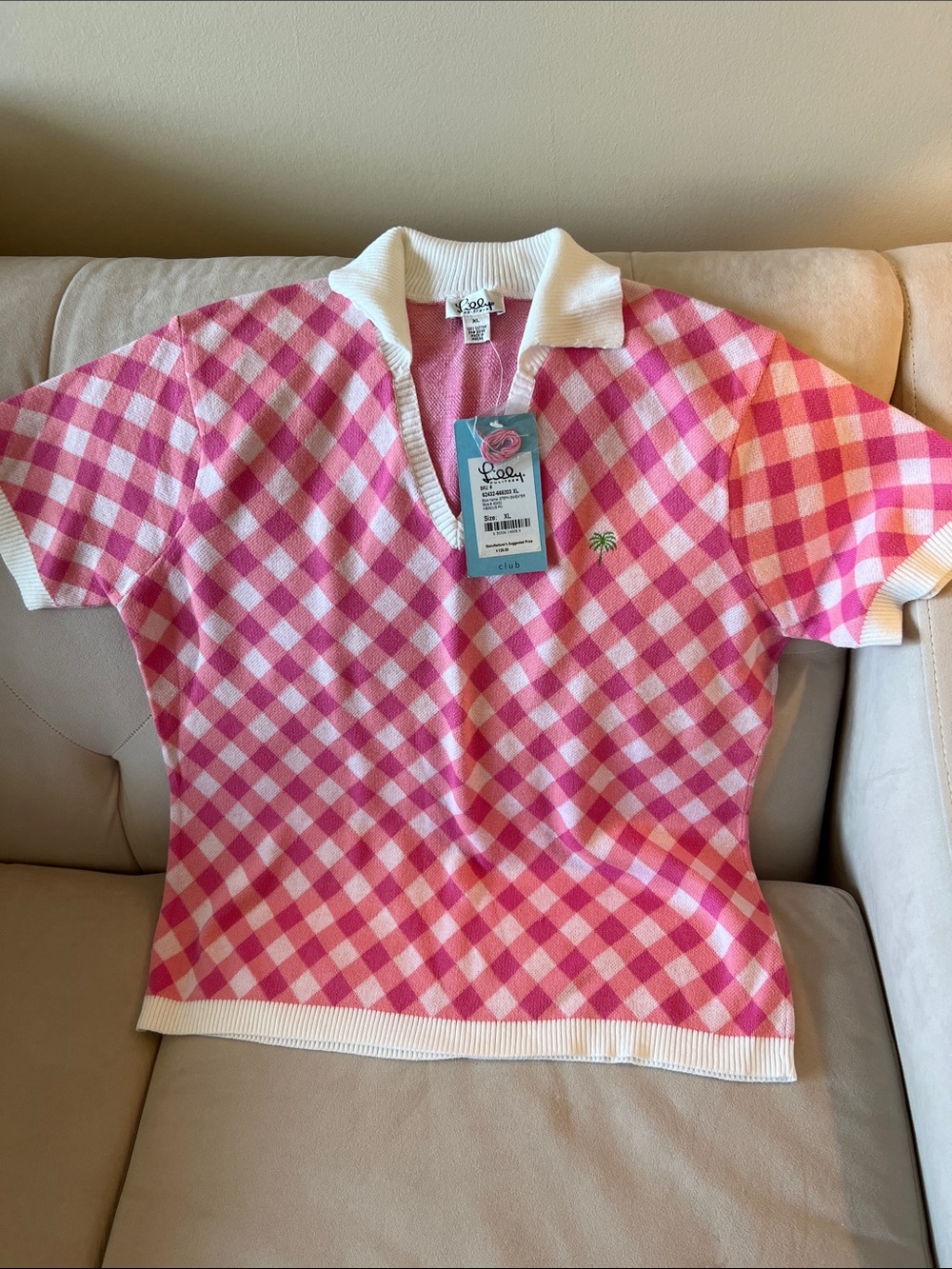 Lilly Pulitzer Pink Gingham  Top